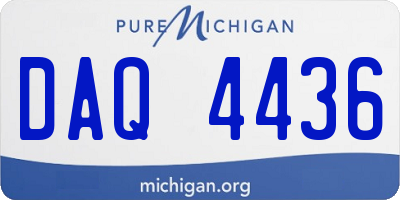 MI license plate DAQ4436