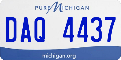 MI license plate DAQ4437