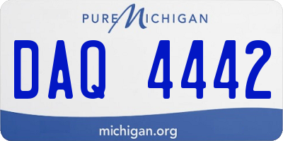 MI license plate DAQ4442