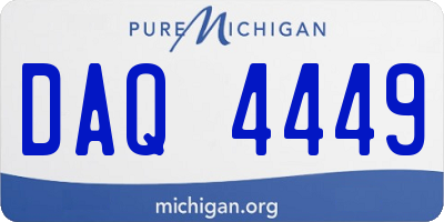 MI license plate DAQ4449