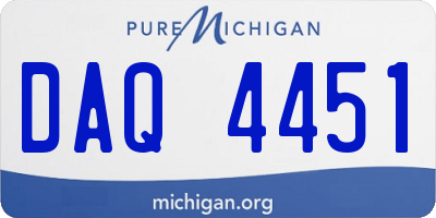 MI license plate DAQ4451