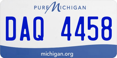 MI license plate DAQ4458