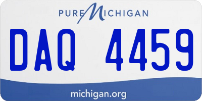 MI license plate DAQ4459