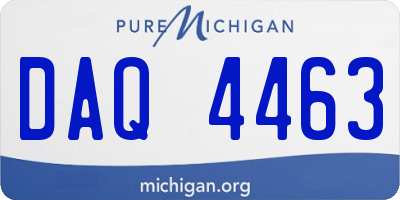 MI license plate DAQ4463