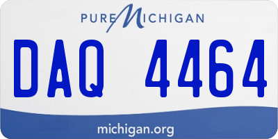 MI license plate DAQ4464
