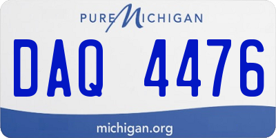 MI license plate DAQ4476