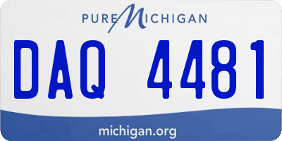MI license plate DAQ4481