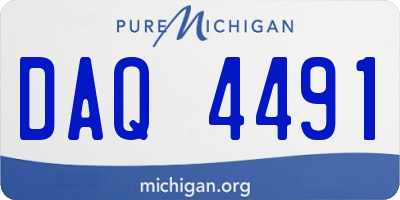 MI license plate DAQ4491