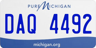 MI license plate DAQ4492