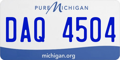 MI license plate DAQ4504
