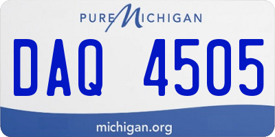MI license plate DAQ4505