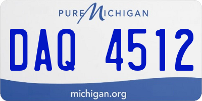 MI license plate DAQ4512