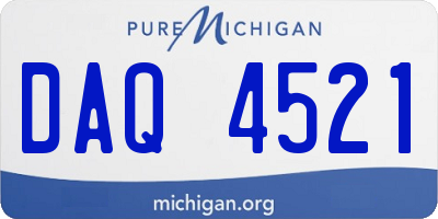 MI license plate DAQ4521