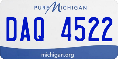 MI license plate DAQ4522