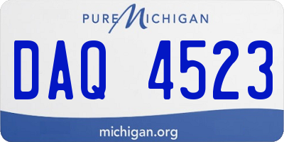 MI license plate DAQ4523