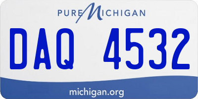 MI license plate DAQ4532