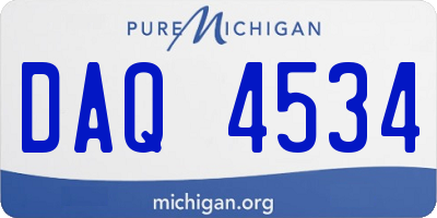 MI license plate DAQ4534
