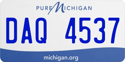 MI license plate DAQ4537