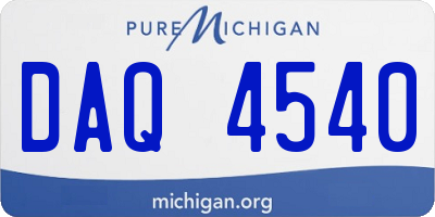 MI license plate DAQ4540