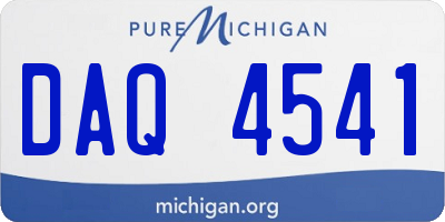 MI license plate DAQ4541