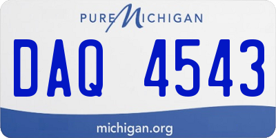 MI license plate DAQ4543