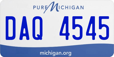 MI license plate DAQ4545