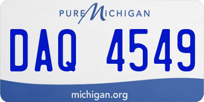 MI license plate DAQ4549