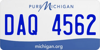MI license plate DAQ4562