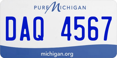 MI license plate DAQ4567