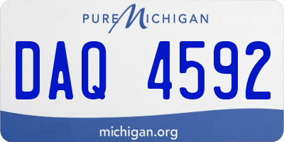 MI license plate DAQ4592