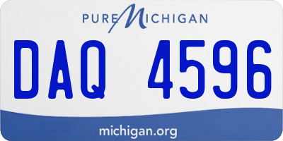 MI license plate DAQ4596