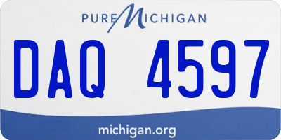 MI license plate DAQ4597
