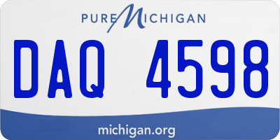MI license plate DAQ4598