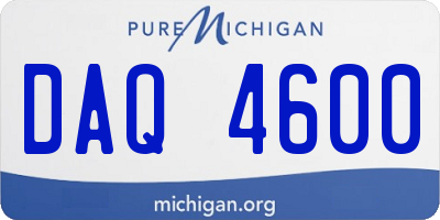 MI license plate DAQ4600