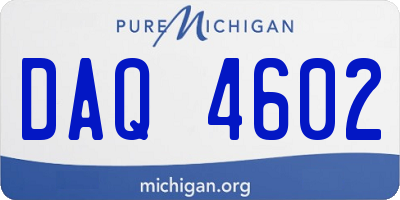 MI license plate DAQ4602