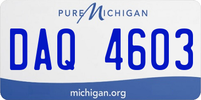 MI license plate DAQ4603