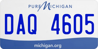 MI license plate DAQ4605
