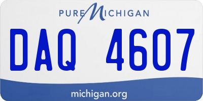 MI license plate DAQ4607