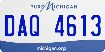 MI license plate DAQ4613