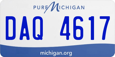 MI license plate DAQ4617