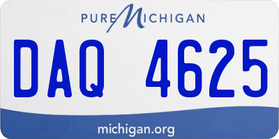 MI license plate DAQ4625