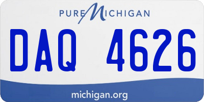 MI license plate DAQ4626