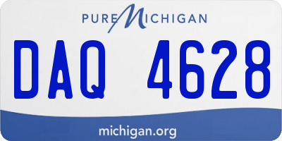 MI license plate DAQ4628