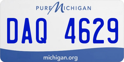MI license plate DAQ4629