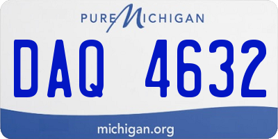 MI license plate DAQ4632