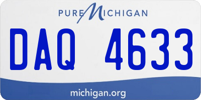 MI license plate DAQ4633