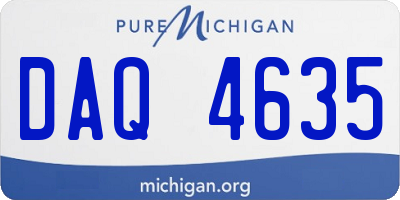 MI license plate DAQ4635