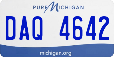 MI license plate DAQ4642