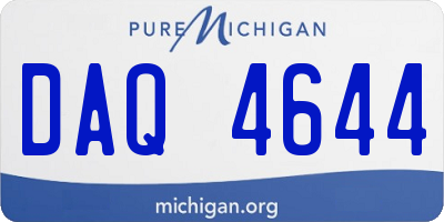 MI license plate DAQ4644