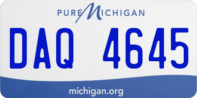 MI license plate DAQ4645